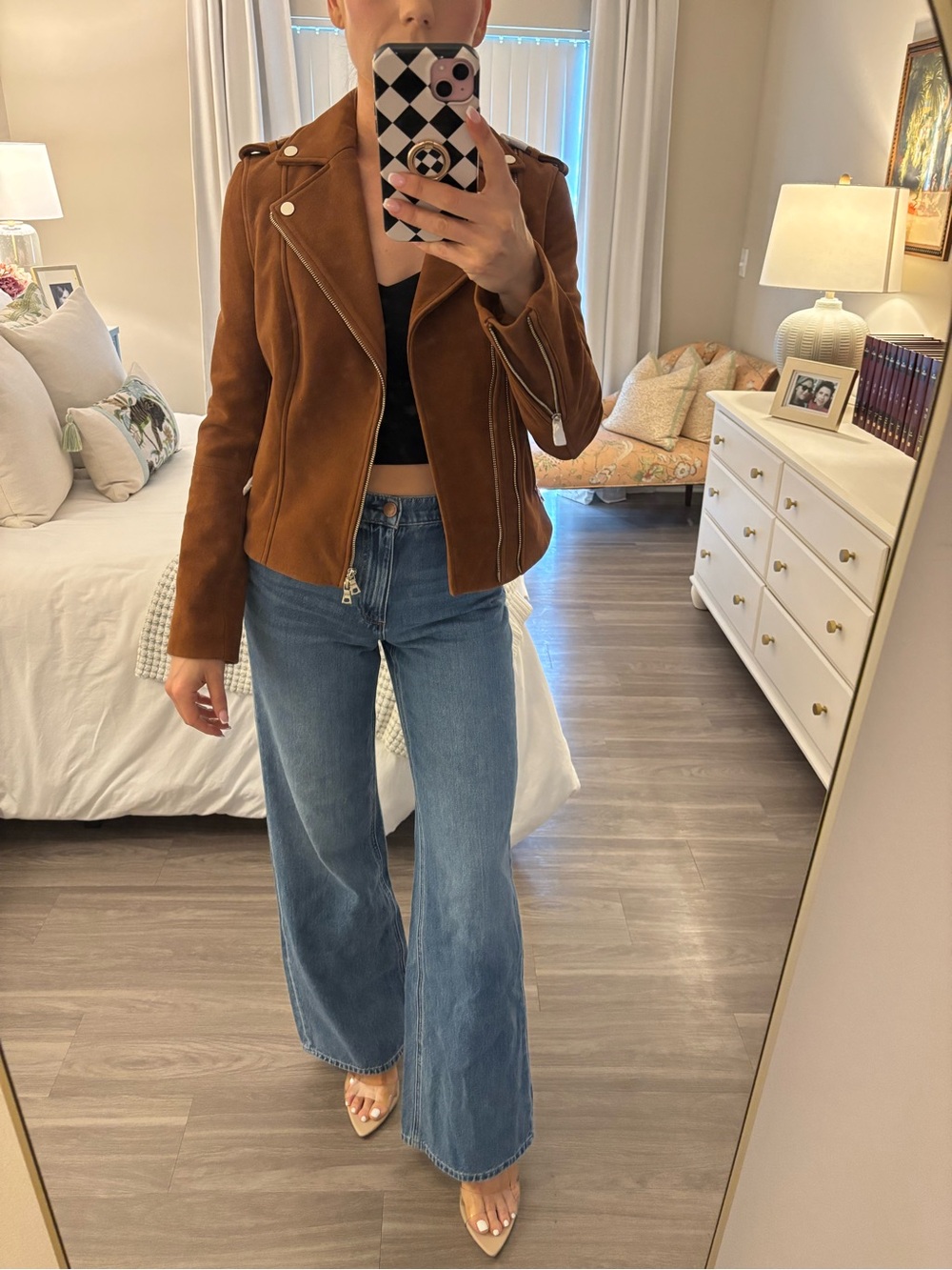 Intermix Exclusive Goat Suede Moto Jacket in Brown NWT 🤎 - Picture 1 of 10